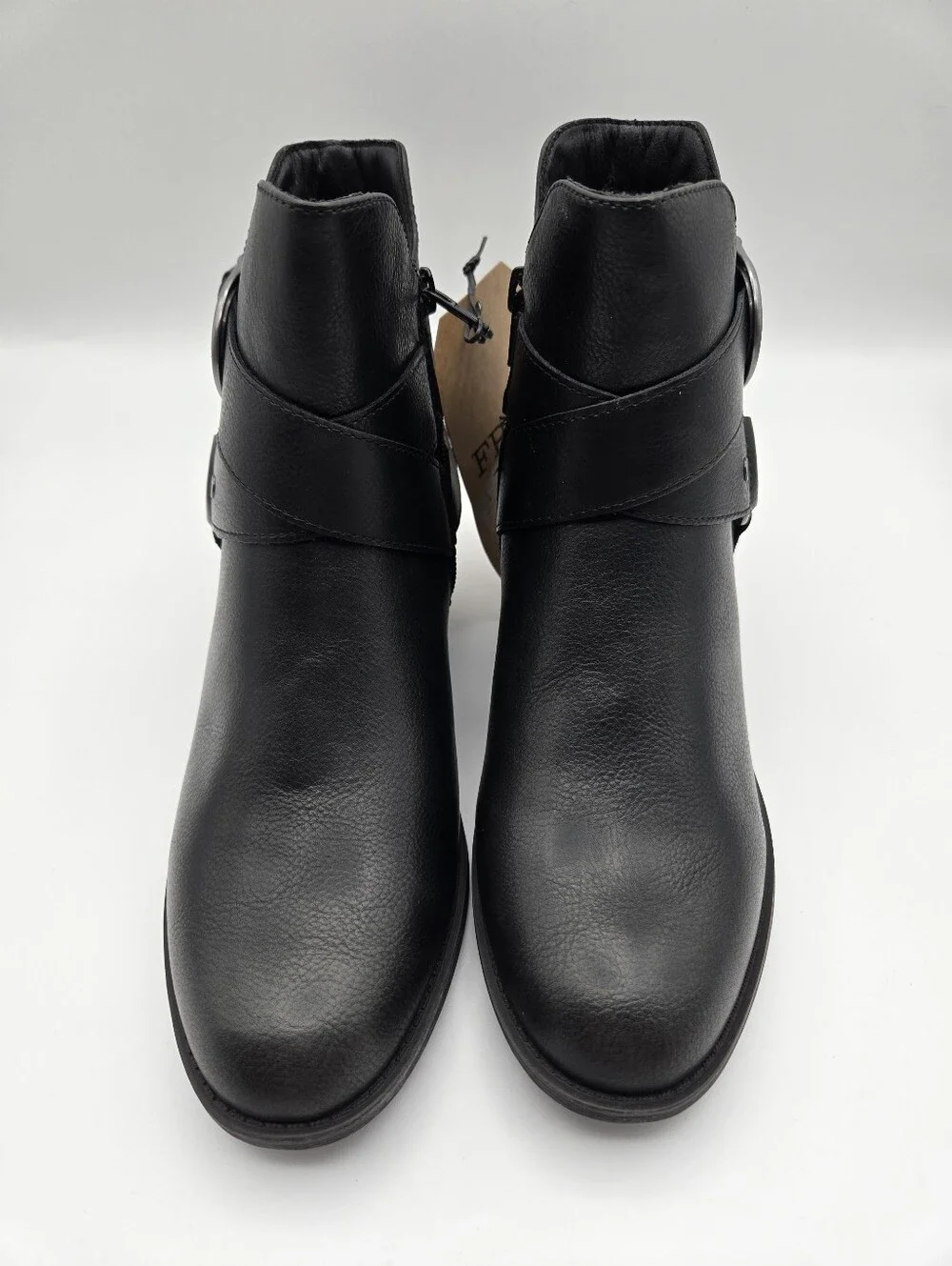 NEW Frye & Co Bellame Black Side Zip Ankle Boots Size 7.5 Moto Western Goth